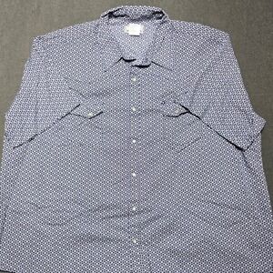 Wrangler Wrancher‎ Geometric Print Short Sleeve Shirt Mens 3XL Western Cowboy
